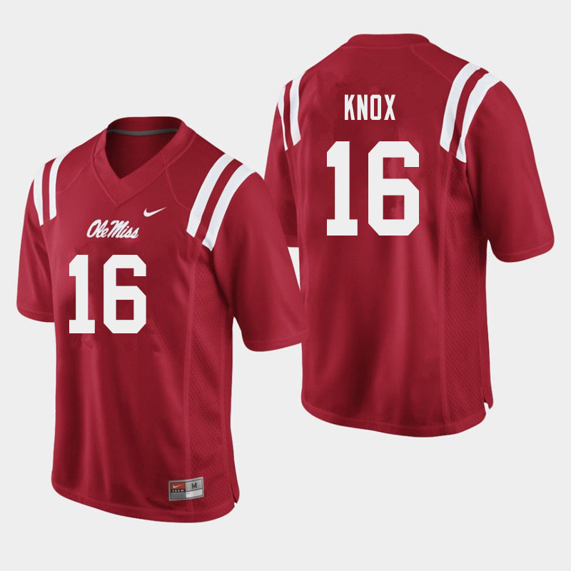 Luke Knox Ole Miss Rebels NCAA Men's Red #16 Stitched Limited College Football Jersey XLU2758GT